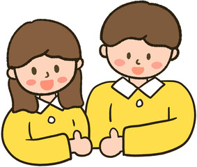 Fototapeta premium adorable boy and girl - kindergarten character