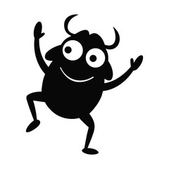 silhouette of a crab dancing sideways 