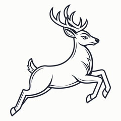 Fototapeta premium Dynamic reindeer leaping through the air isolated on white background isolated on transparent background