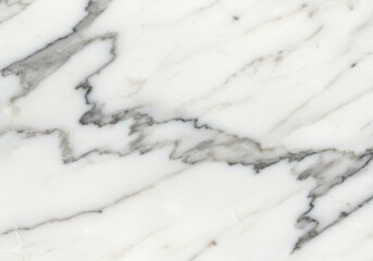 Closeup of white marble with gray veins, a natural stone texture and pattern, offering a luxurious and elegant surface for design