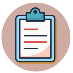 A blank checklist document on a clipboard is a flat vector illustration for a business report or office task list