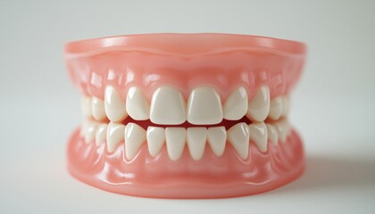 Fototapeta premium White Background Teeth Model: A Dental Model Showcasing Different Types Of Teeth Set Against A Clean White Backdrop For Professional Use.