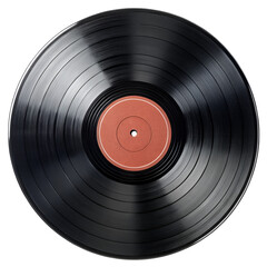 Fototapeta premium Vinyl record black retro music disc isolated on pure white background