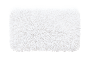 White Shaggy Fluffy Rug Texture, Isolated on White Transparent Background