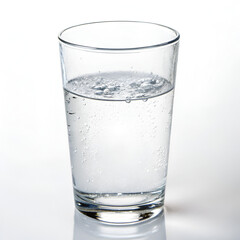 Water glass transparent cup isolated on pure white background