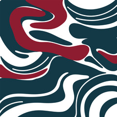 Playful doodle seamless background, bold colorful lines (deep blue, crimson red, forest green, golden yellow), thick abstract organic curves, repeatable minimal pattern design, clean vector look 1