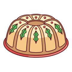 Illustration of a festive loaf of bread isolated on white background isolated on transparent background