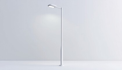 White Background Street Light Pole With Clipping Path For Easy Removal - Perfect For Graphic Design And Editing Needs.
