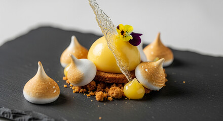 Deconstructed artisan gourmet dessert