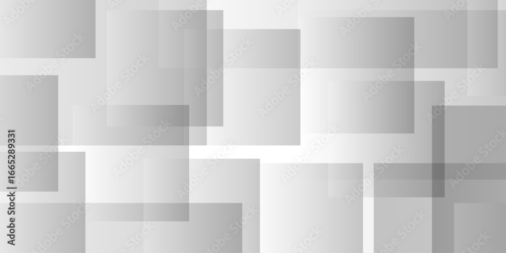 Wall mural abstract white and gray overlap triangle geometric technology design. minimal rectangle randomly arr