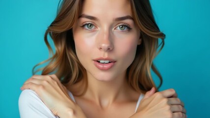 A beautiful young woman posing for a photo shoot