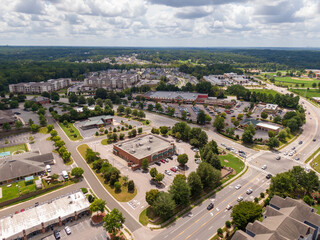 Sunny Daytime Drone Images of the Heritage Section Of Wake Forest North Carolina. 