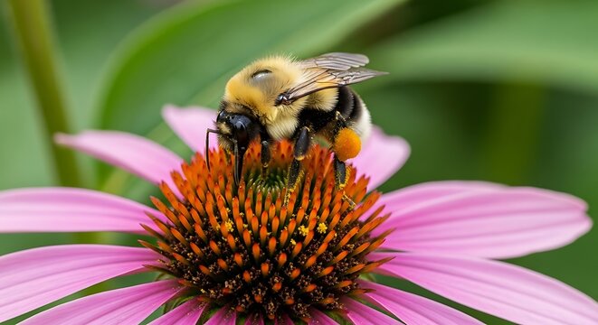 Close-up bee on flower