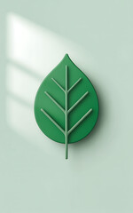 green leaf on a white background