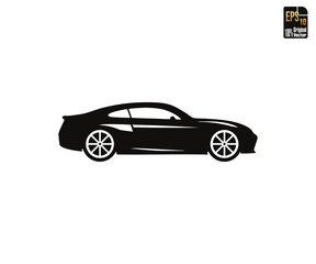 Modern Car Silhouette Vector Automobile Design Illustration