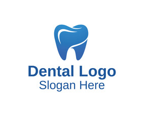 Modern tooth dental logo design on white background