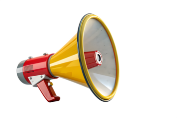 3d megaphone icon isolated cutout on AI generated by PNG