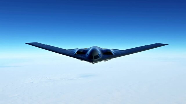 B-2 Spirit Stealth Bomber High-Altitude Flight, 4K Aerial Footage.