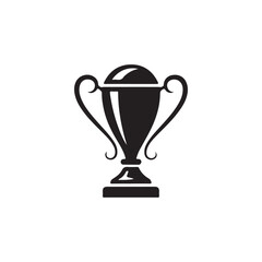 Fototapeta premium Simple Black and White Trophy Icon.A classic, stylized trophy icon in black silhouette against a white background.