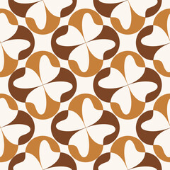 Seamless abstract floral geometric pattern. Vector Illustration.