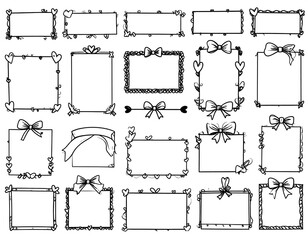 Collection of hand-drawn decorative picture frames
