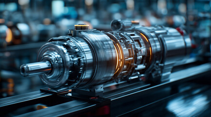 Fototapeta premium Modern Industrial Water Pump with Metallic Finish and Advanced Engineering Design