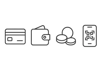 Different forms of payment methods and currency displayed together, showcasing modern finance and transaction options available today