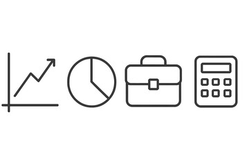 Business growth and analysis symbols representing strategy, finance, and planning in a modern workspace