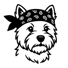 West Highland White Terrier with Bandana