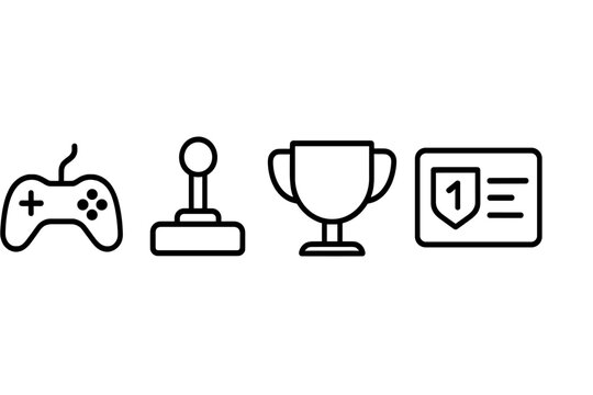 Gaming symbols representing achievements and competition in the digital realm