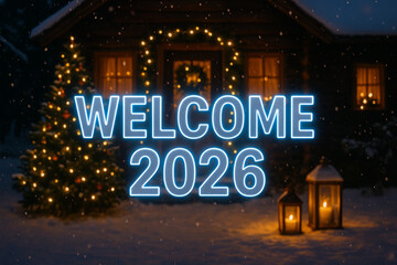 3D animation of Welcome 2026, Happy New year's eye for 2026