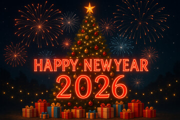 3D animation of Welcome 2026, Happy New year's eye for 2026