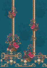 Digital design Kurti Front Side With Digital Background