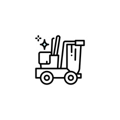 Professional Cleaning Service Elements and Icons – Character Illustrations, Tools, Supplies, Equipment, Housekeeping, Janitorial, Hygiene, Sanitation, Maintenance