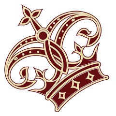 Royal Emblem Logo with Crimson-Gold Luxury Finish