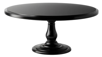 Clean Black Table Top Isolated on White Background for Professional Use