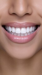 Obraz premium Close-up of a radiant smile showcasing healthy teeth and vibrant gums