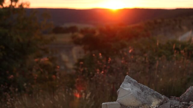 Steinbruch Sonnenuntergang Jurakalk Jura Altm&uuml;hltal Stein