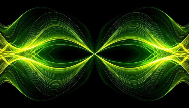 Green Light Wave Abstract Background.