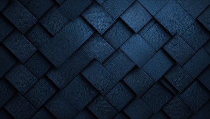 Fototapeta premium Dark blue, textured, square tiles