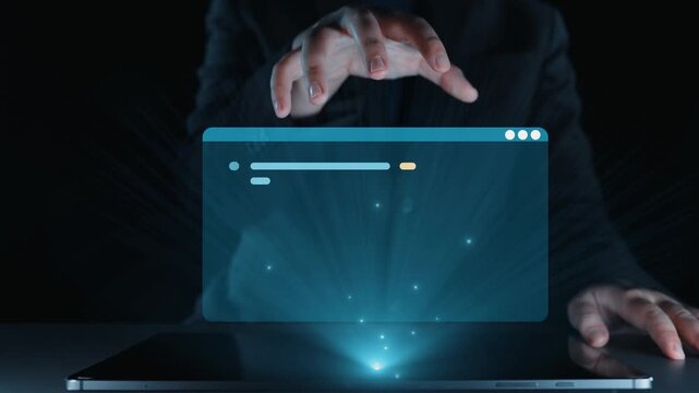A digital interface showcasing various programming languages and code streams emerging from a laptop. The image represents innovation and creativity in software development. Qubit