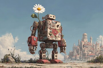 Trash-Compactor Golem: Pristine Utopian City