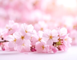 Delicate pink cherry blossoms in soft focus