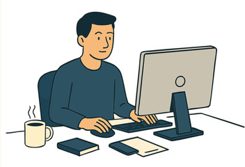 businessman working on laptop, man working on laptop, man with laptop