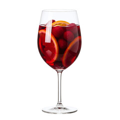 Red wine sangria with fresh orange and raspberry