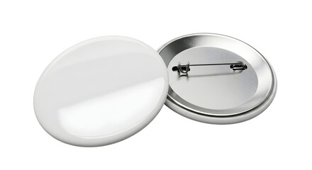 Empty enamel pin mockup - Blank round Black silver lapel badge mock up