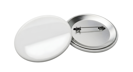 Empty enamel pin mockup - Blank round Black silver lapel badge mock up