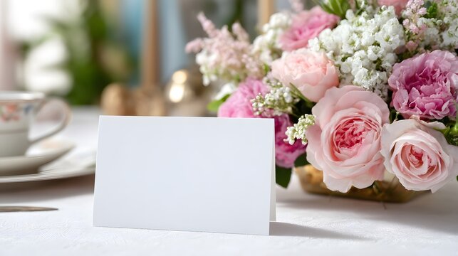 Elegant White Card Mockup with Blank Space for Name - Professional Design