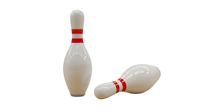Two bowling pin on transparent background