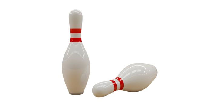 Two bowling pin on transparent background
